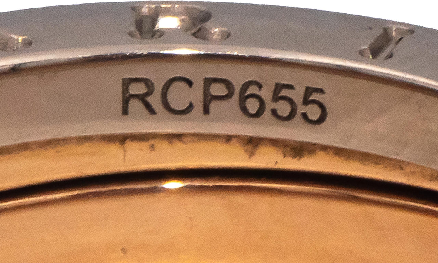 BVLGARI 18k Rose White Yellow Gold B.zero1 Collection Ring Size 9 Euro 59