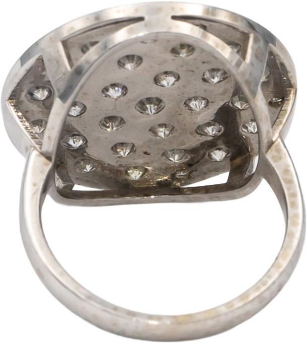 14k White Gold VS Round Diamond Cluster Cocktail Ring 3.65CTW Size 9.25