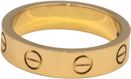 CARTIER 18k Gold Diamond Love Screw Motif 4mm Ring .02CT Size 48 $2640