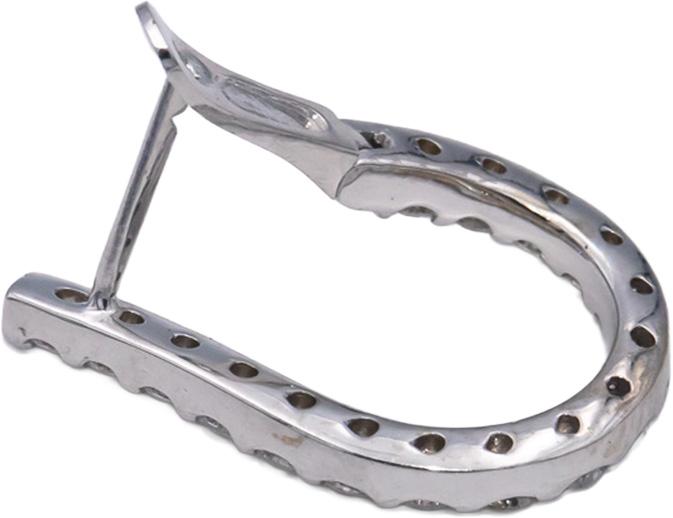 14k White Gold Round Diamond Spiral Hoop Earrings 1.43CT