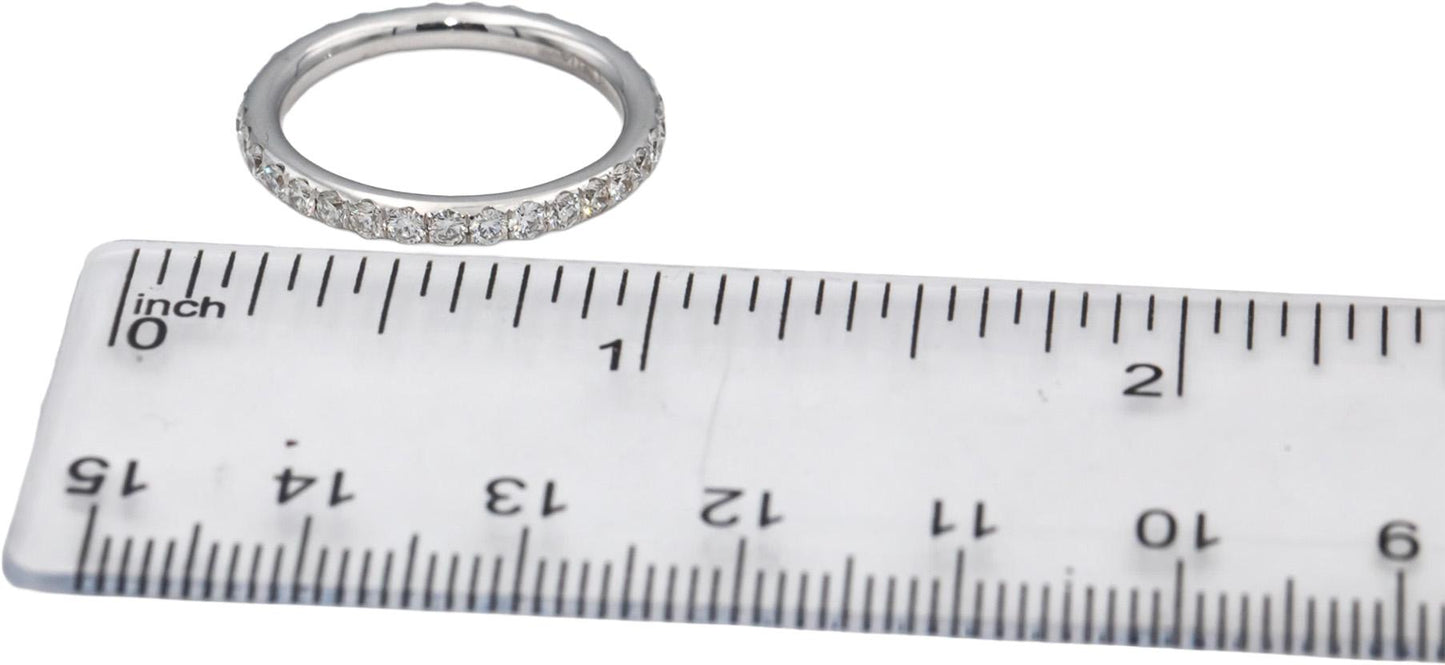 ODELIA 18k White Gold VS Round Diamond Eternity Band Ring 1.02CT Size 6.75