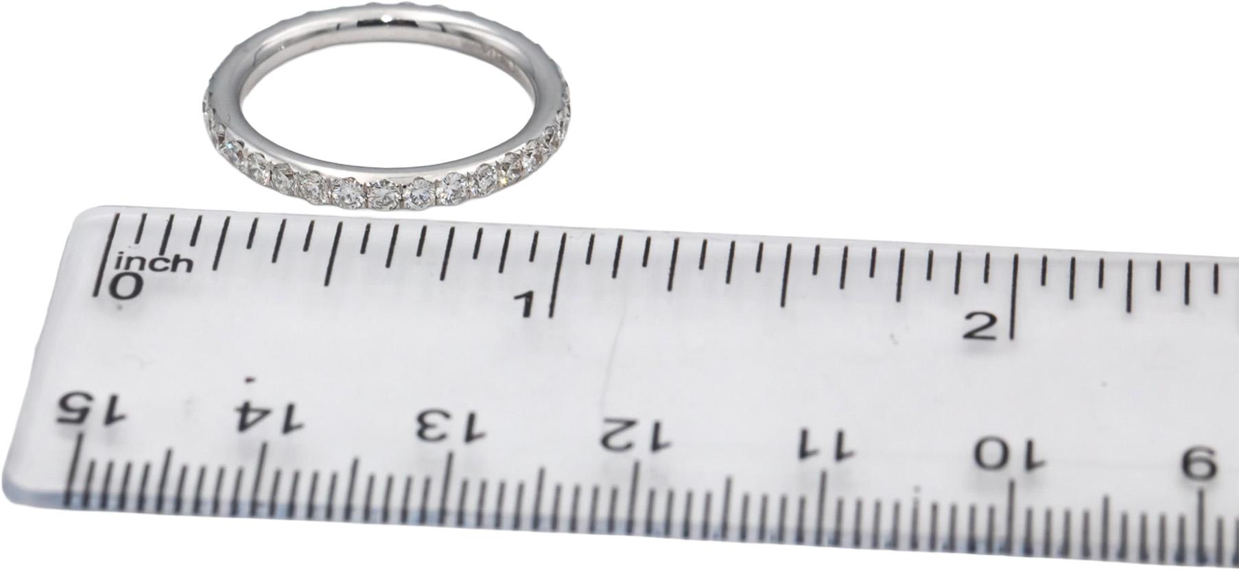 ODELIA 18k White Gold VS Round Diamond Eternity Band Ring 1.02CT Size 6.75