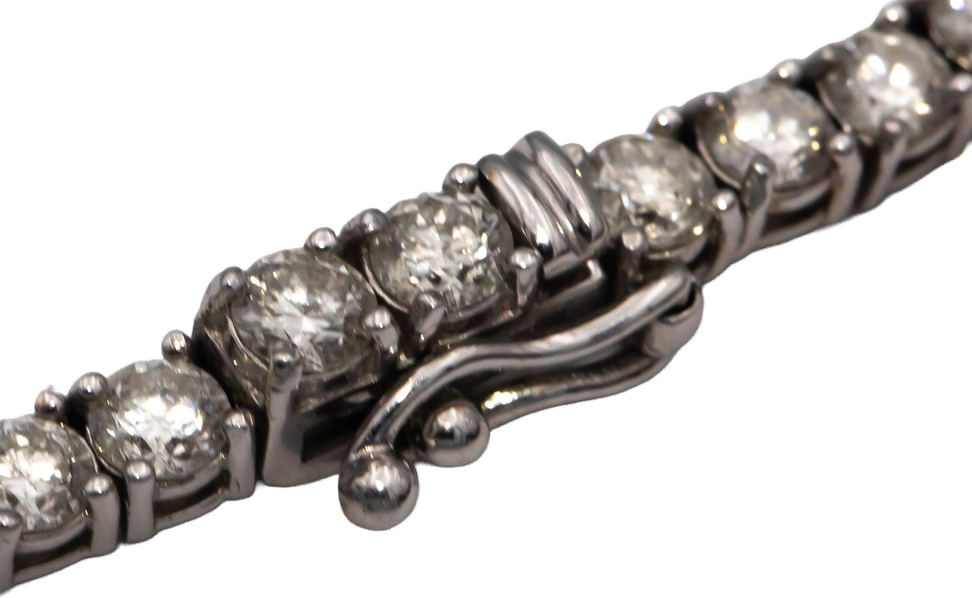 14k White Gold Lab-Grown Round Diamond Tennis Necklace 20.0CTW