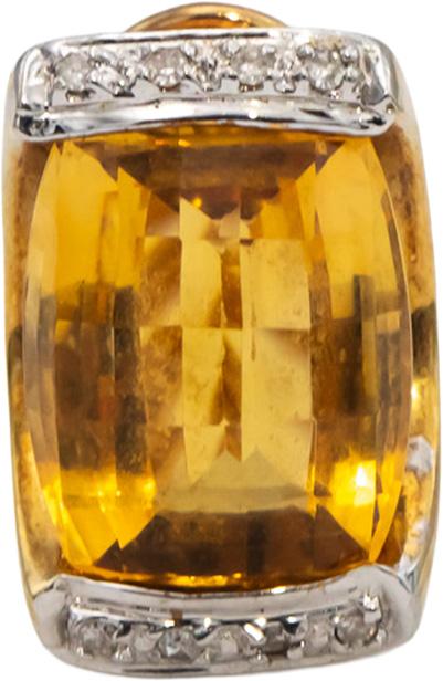 14k Yellow and White Gold Citrine and Diamond Earrings 13.08CTW