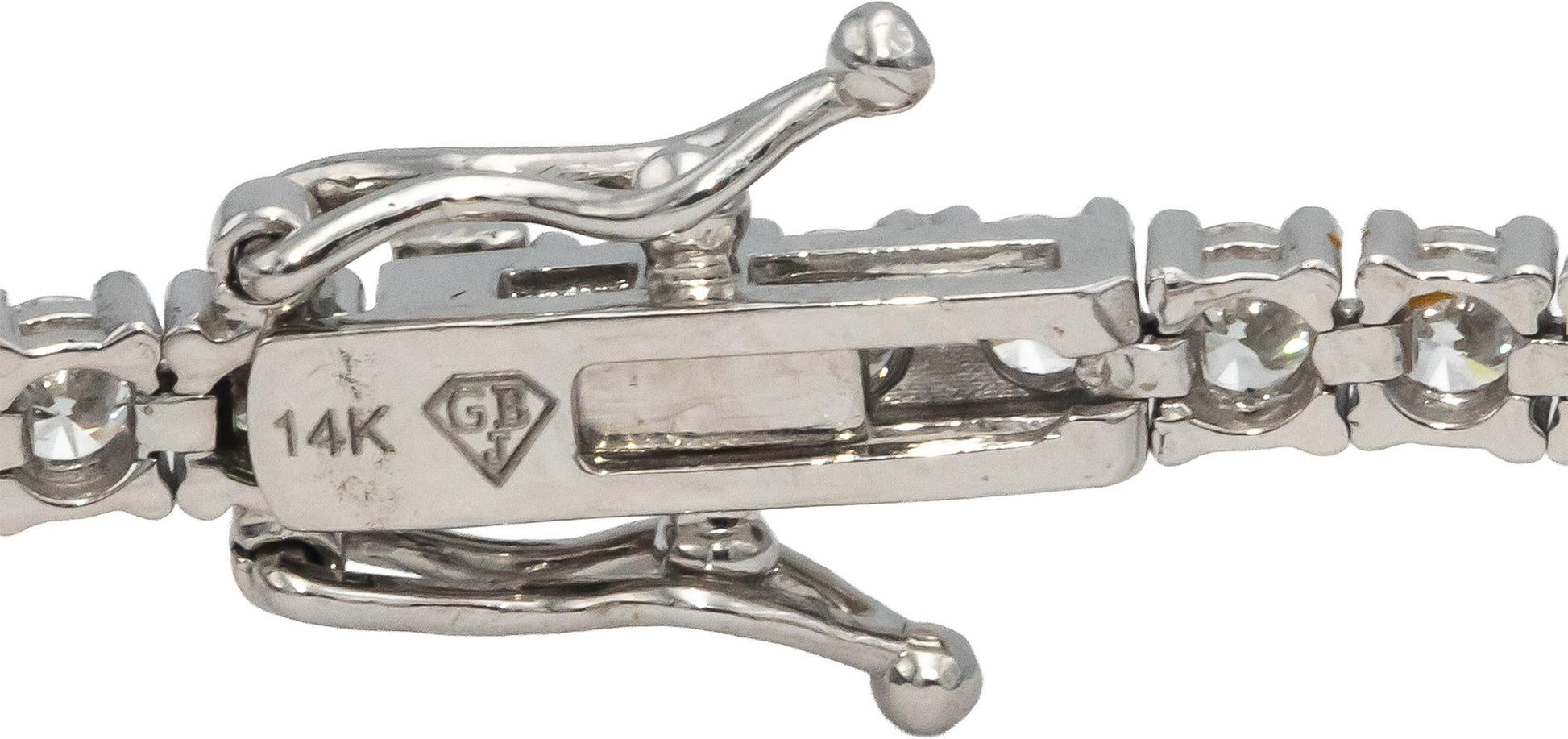 14k White Gold VS Round Diamond Tennis Bracelet 4.37CT
