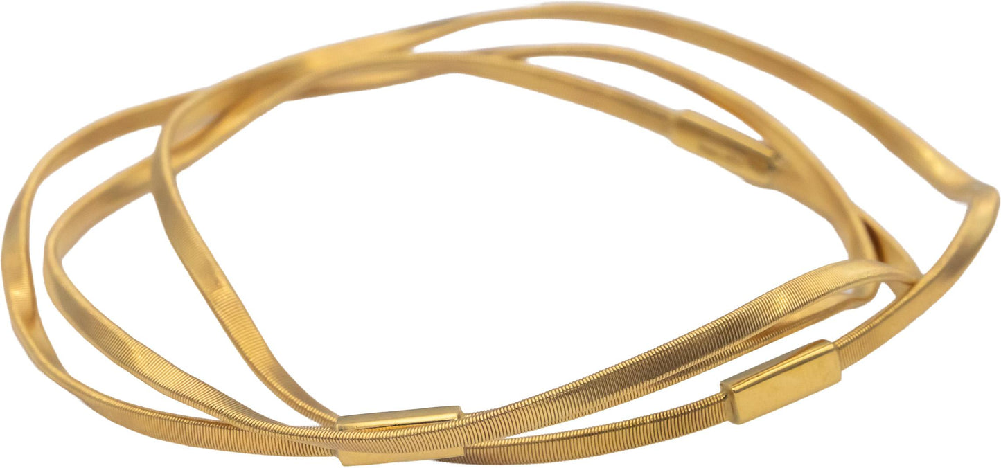 MARCO BICEGO 18k Yellow Gold 3-Band Interlocking Bangle Bracelet