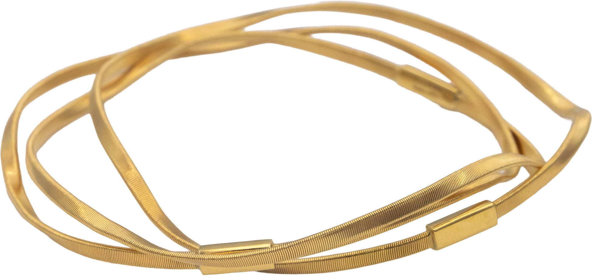 MARCO BICEGO 18k Yellow Gold 3-Band Interlocking Bangle Bracelet