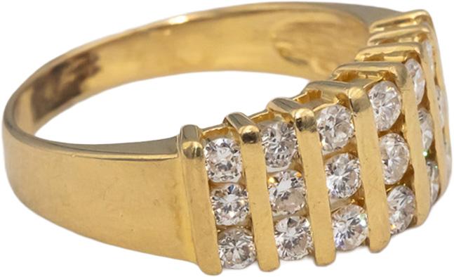 14k Yellow Gold Round Channel Set Diamond Band Ring 0.75CT Size 7.5
