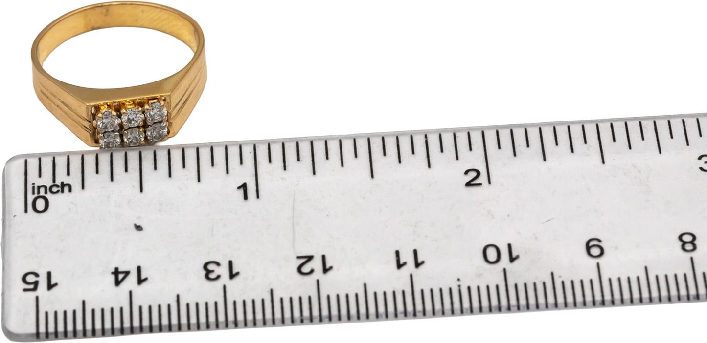 18k Yellow Gold VS Round Diamond Men's Ring 0.41CT Size 8