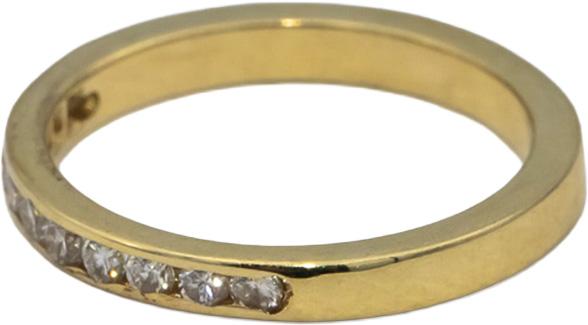 14k Yellow Gold VS Round Channel Set Diamond Band Ring 0.25CT Size 6