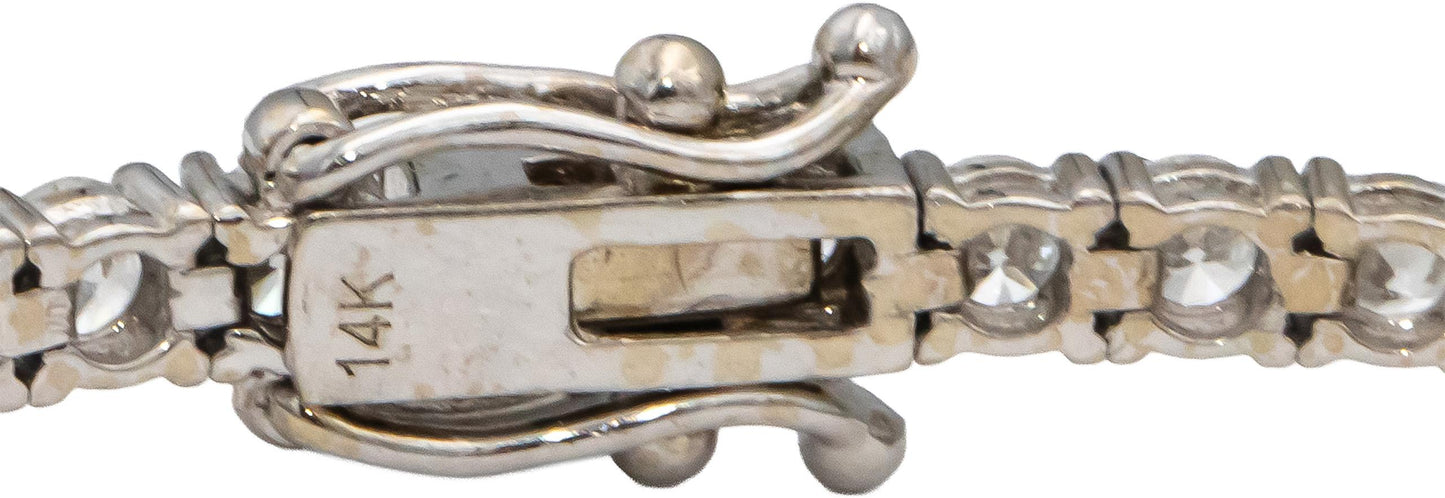 14k White Gold VS Round Diamond Tennis Bracelet 4.82CT