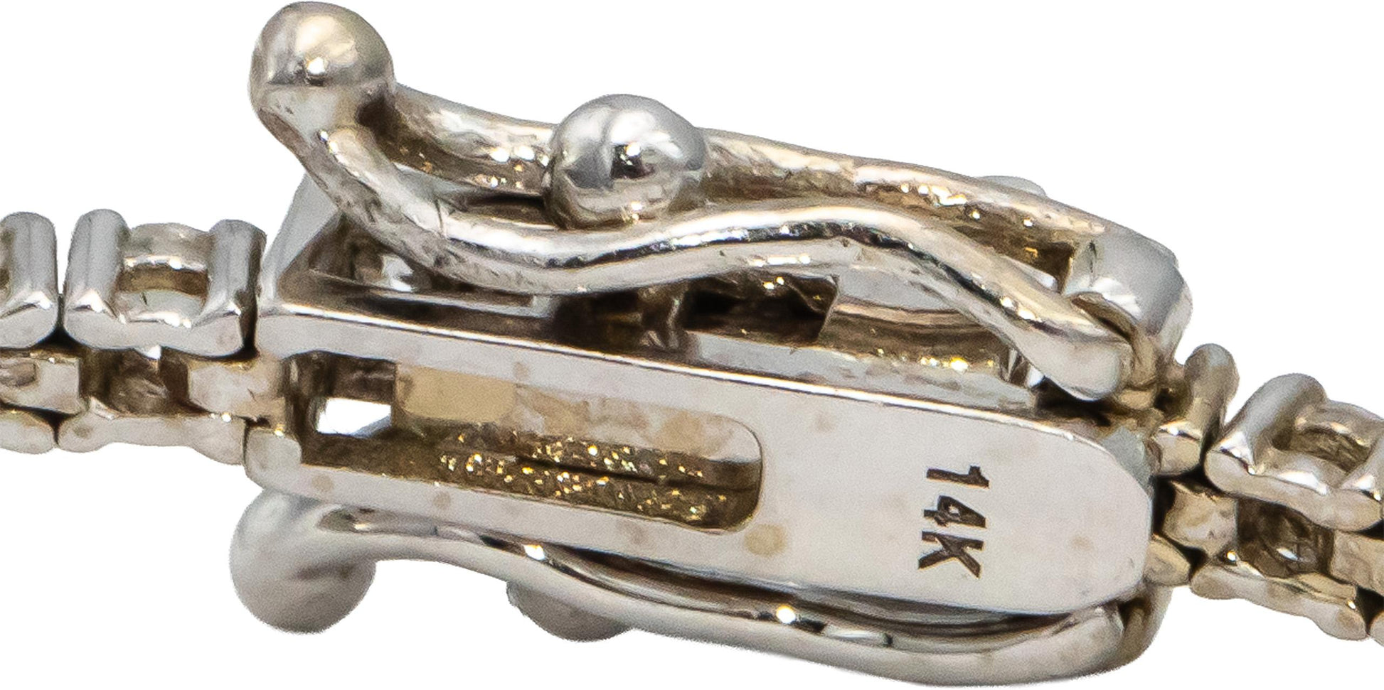 14k White Gold Round Diamond Tennis Bracelet 1.90CT