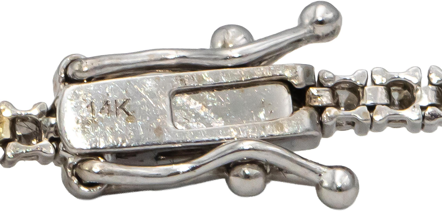 14k White Gold Round Diamond Tennis Bracelet 1.72CT