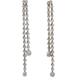 18k White Gold Round Diamond Drop Dangle Earrings 1.46CT