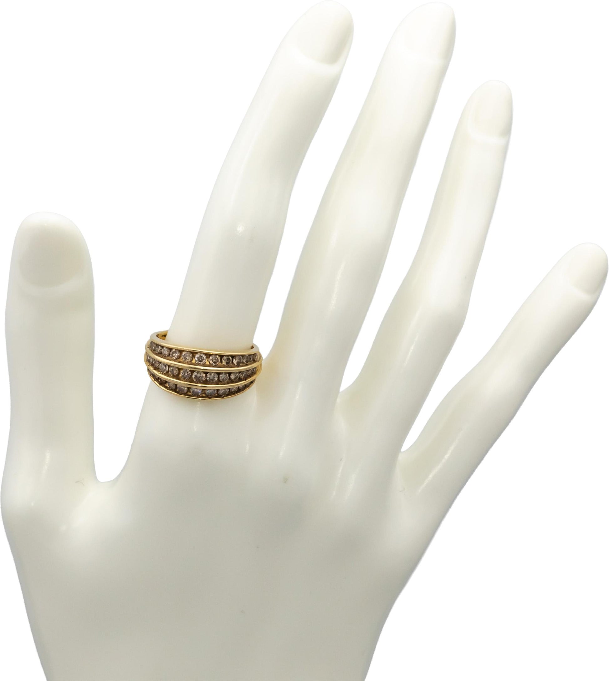 14k Yellow Gold Round Channel Set Diamond Band Ring 0.75CT Size 7.25