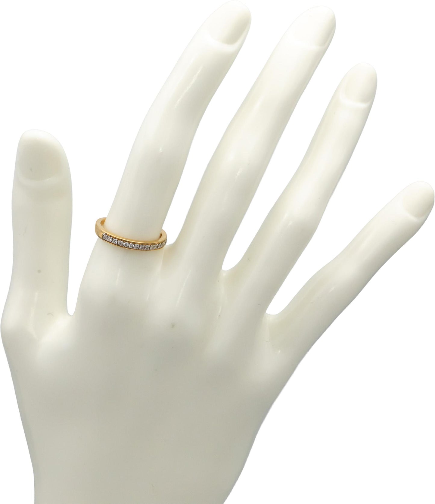 18k Yellow Gold VS Round Diamond Anniversary Band Ring 0.17CT Size 6