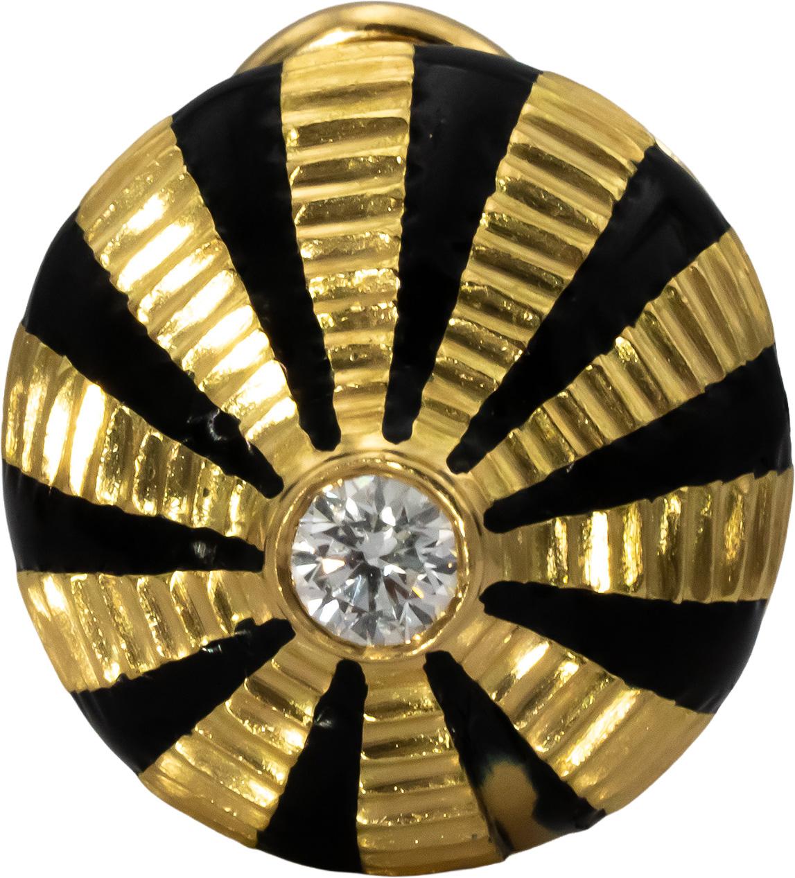 TIFFANY & CO. Vintage 18k Gold Diamond Schlumberger Taj Mahal Earrings .33CT