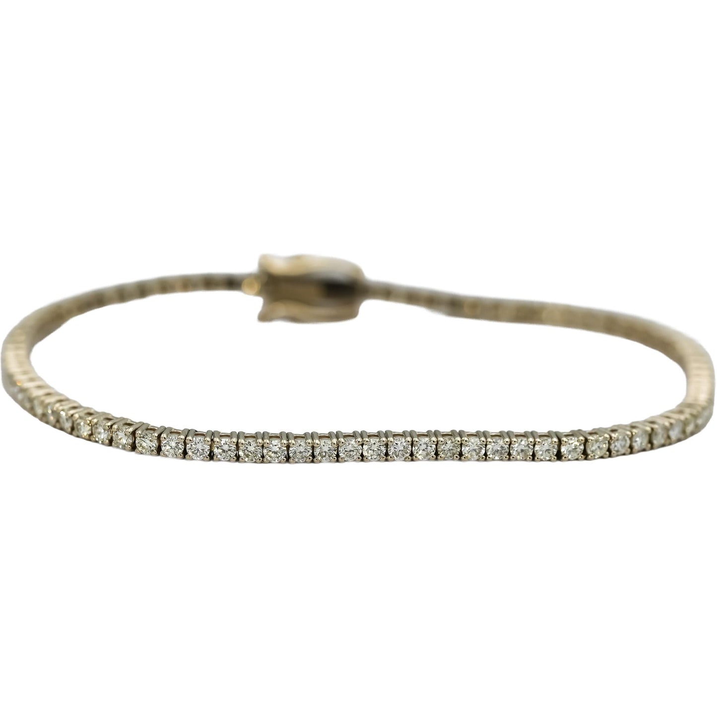 14k White Gold Round Diamond Tennis Bracelet 2.69CT
