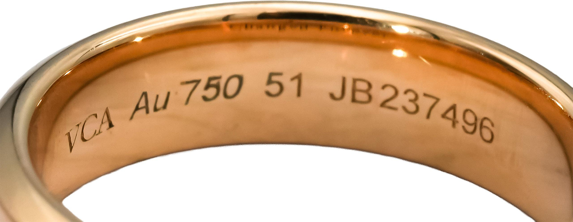 VAN CLEEF & ARPELS 18k Rose Gold Band Ring 5mm Wide Size 51 US 5.75 w/ Box