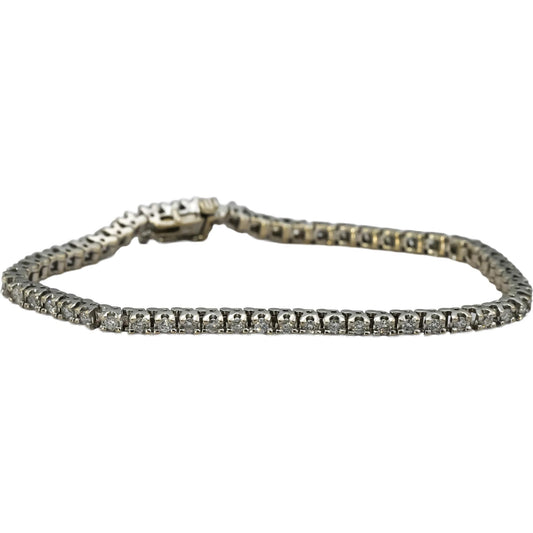 14k White Gold Round Diamond Tennis Bracelet 2.10CT