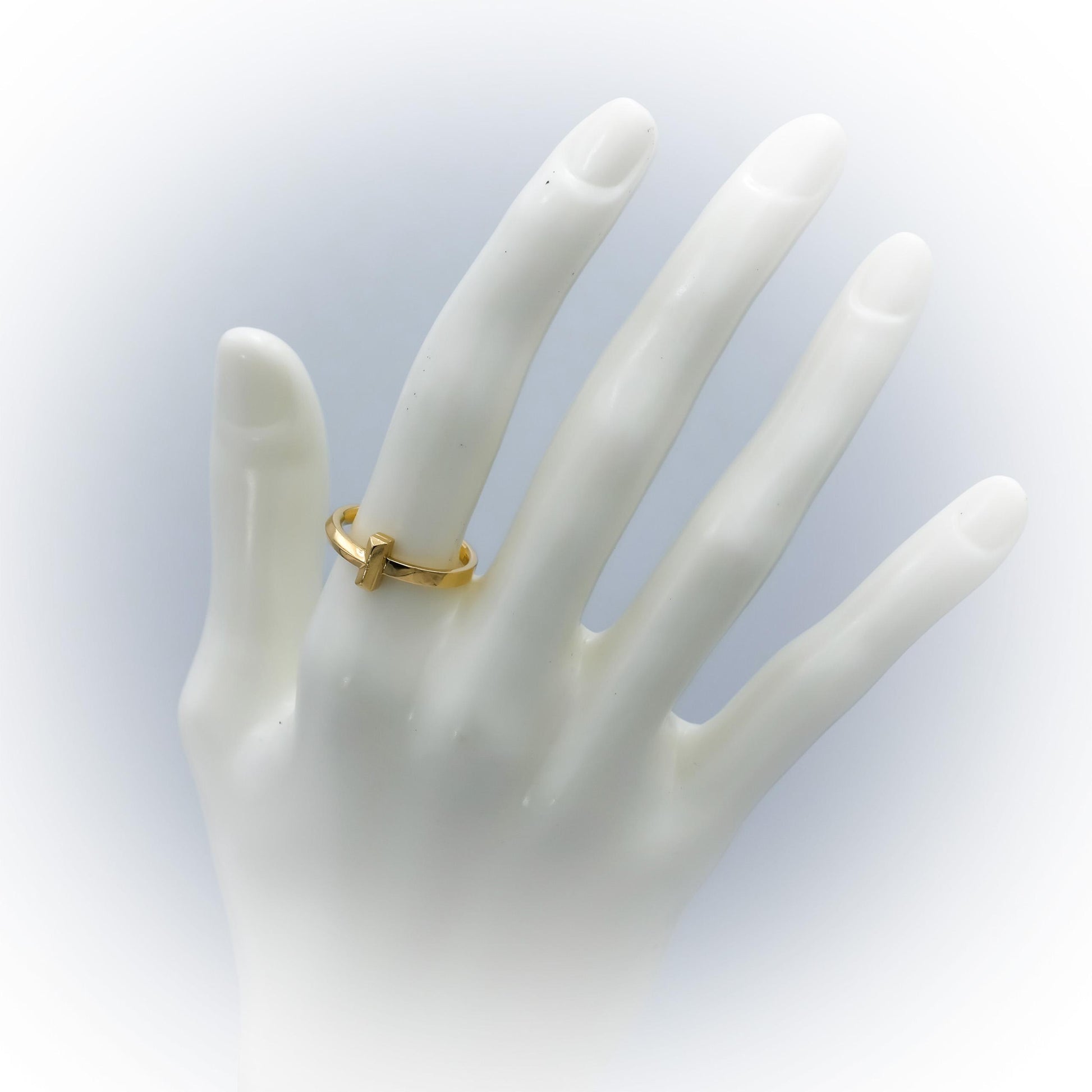 TIFFANY & CO. 18k Yellow Gold Tiffany T1 Ring Size 6.25 w/ Pouch and Receipt
