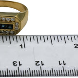 14k Yellow Gold VS Diamond and Sapphire Men's Band Ring 0.70CT Size 9.5