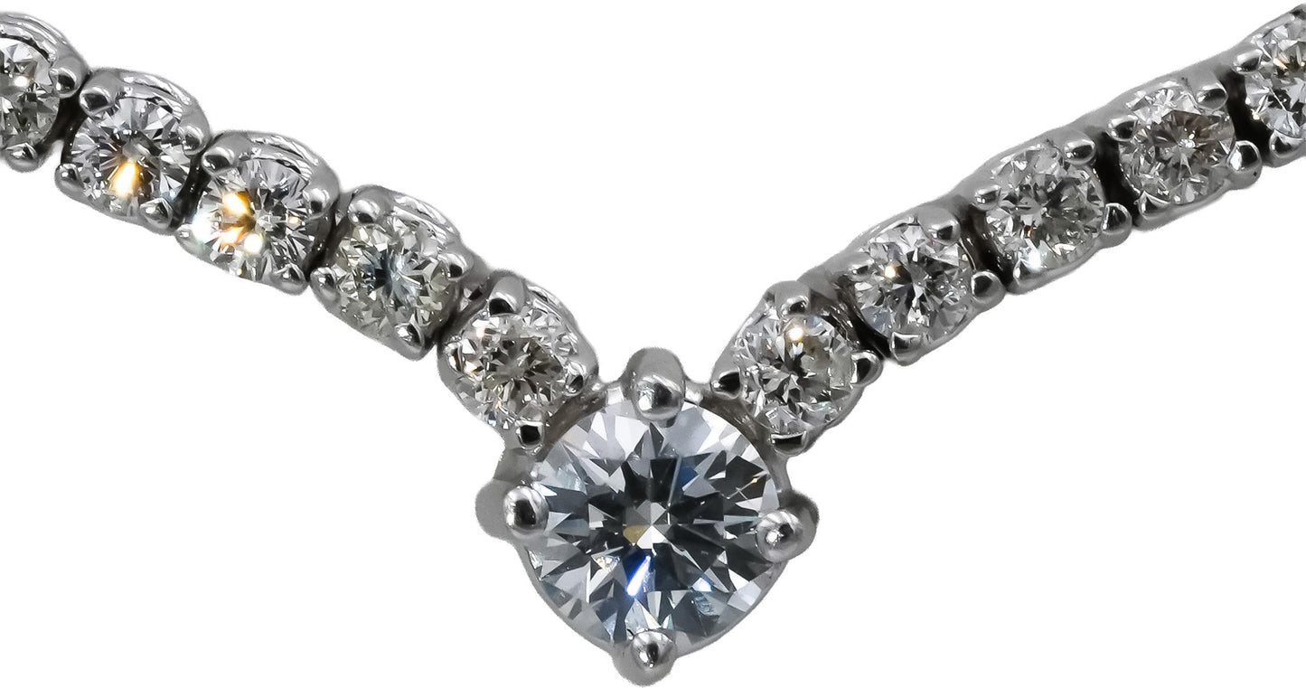 14k White Gold VS Round Diamond Formal Necklace 2.50CT