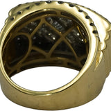 10k Yellow Gold Round and Baguette Cut Diamond Men's Band Ring 3.50CT Size 9.75