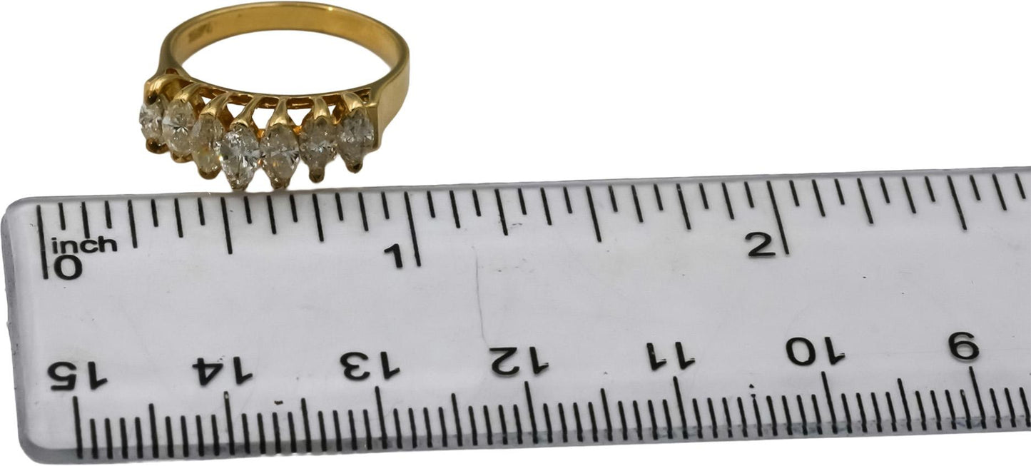 14k Yellow Gold Marquise Cut Diamond Band Ring 0.75CT Size 5.5