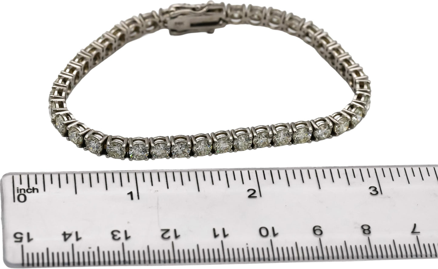 14k White Gold VS Round Diamond Tennis Bracelet 10.81CT
