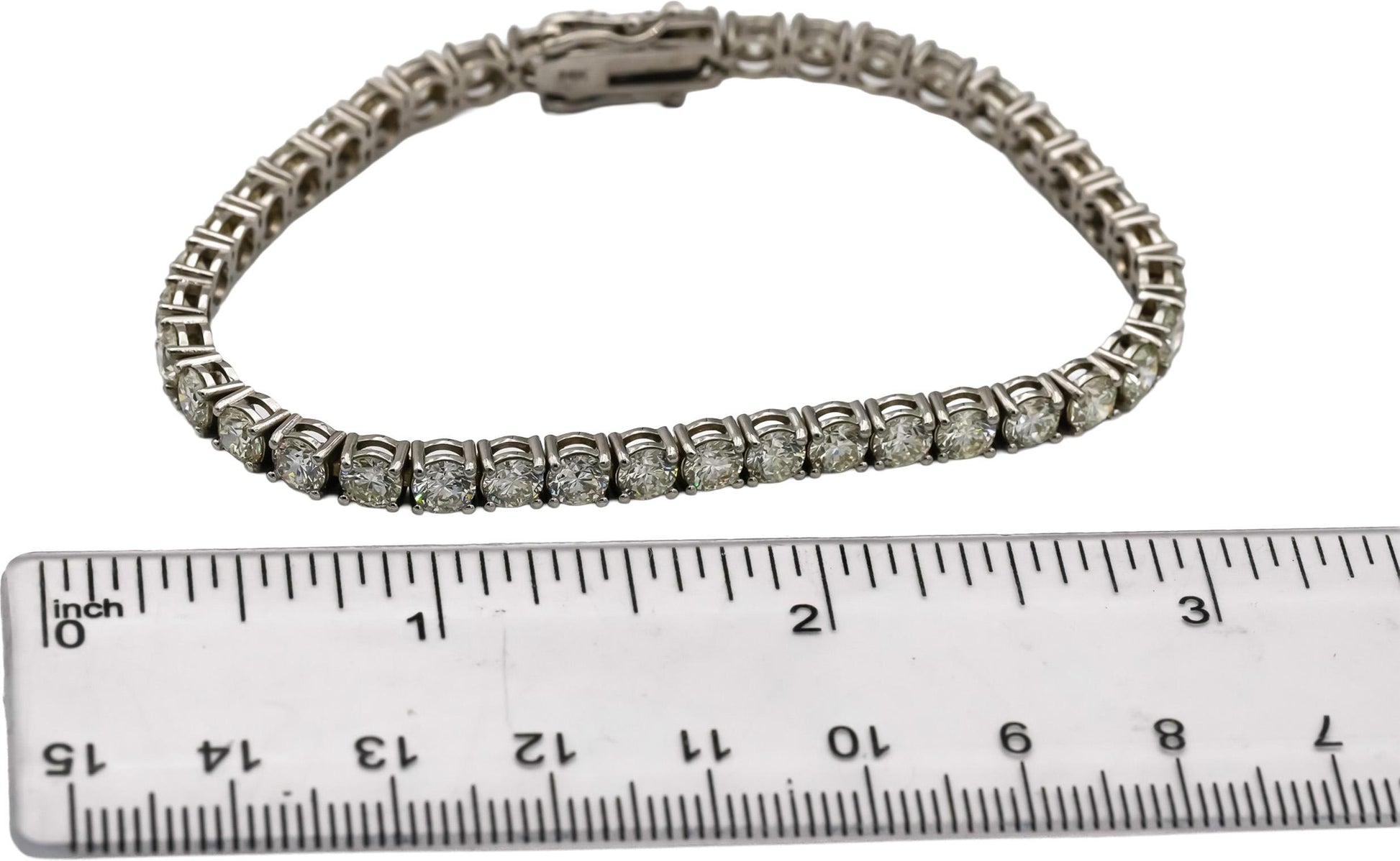 14k White Gold VS Round Diamond Tennis Bracelet 10.81CT
