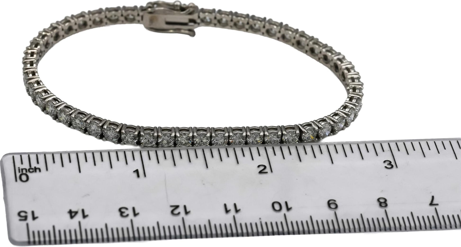 14k White Gold Round VS Lab-Grown Diamond Tennis Bracelet 7.35CT