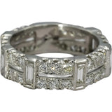 Vintage Antique Platinum VS Diamond Eternity Band Ring 1.25CT Size 6