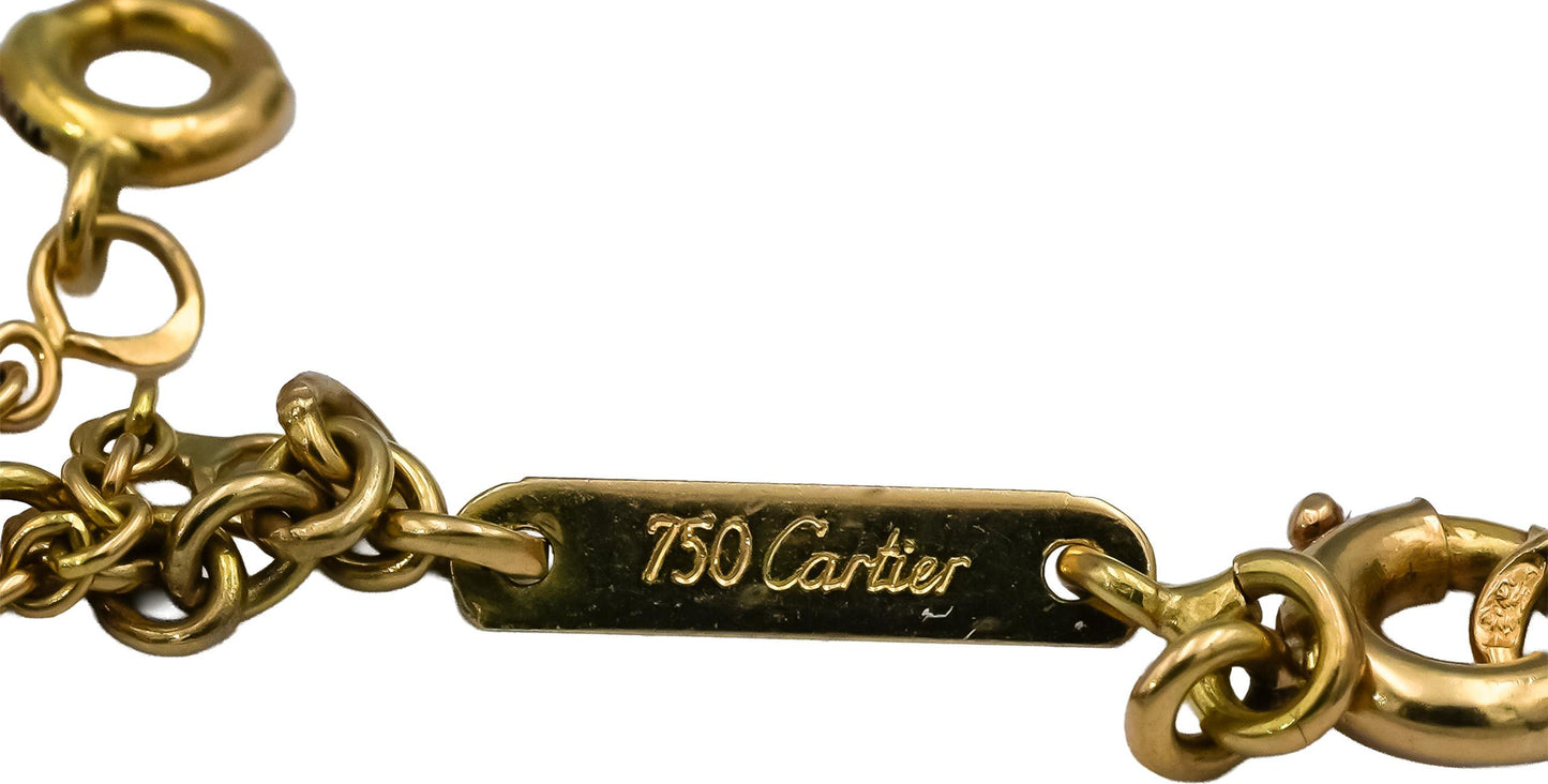 CARTIER 18k Yellow White Rose Gold Intertwined Bands Trinity Necklace