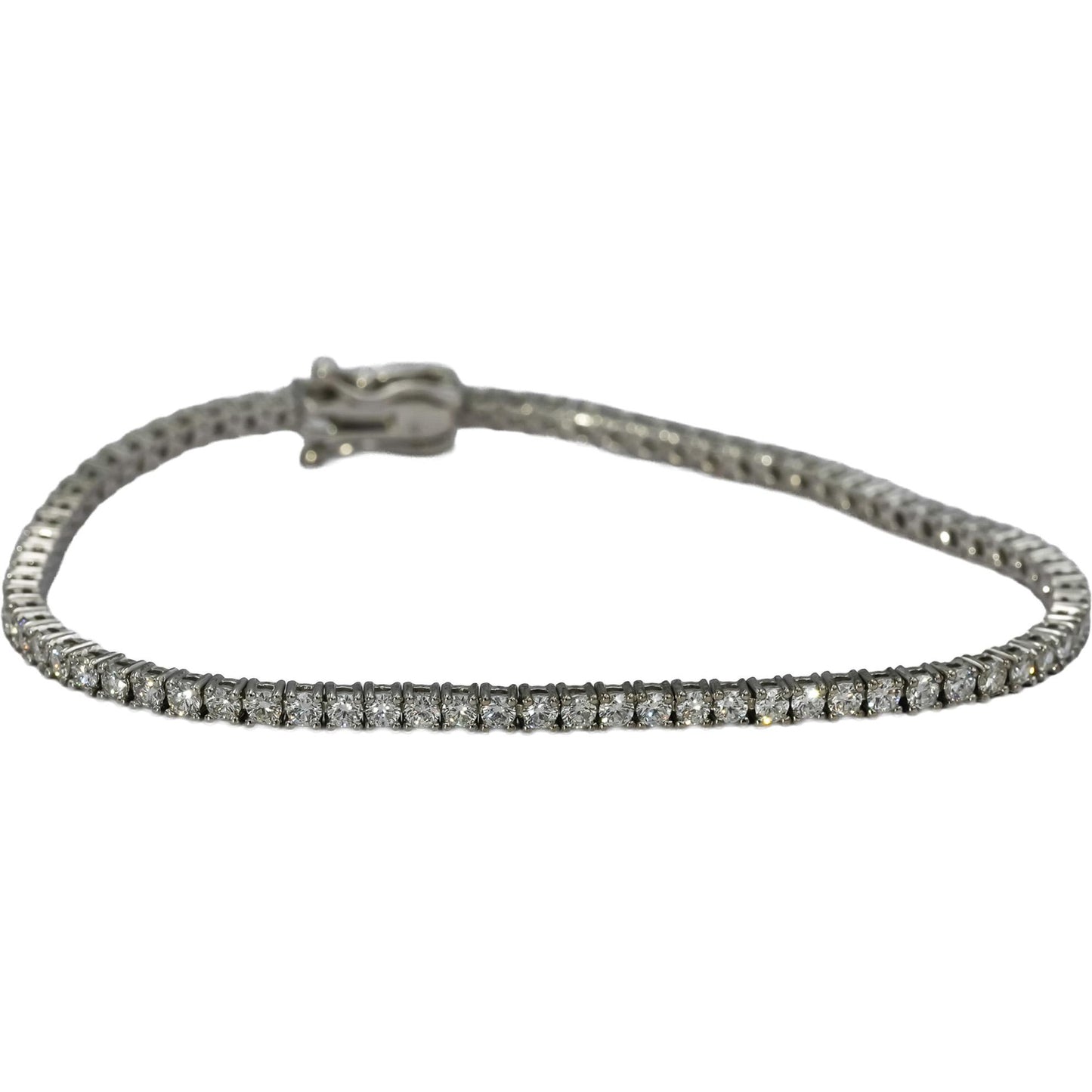 14k White Gold VS Round Diamond Tennis Bracelet 2.75CT