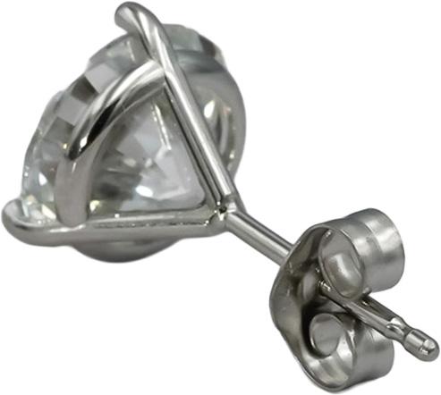 IGI Certified 14k White Gold VS2/E-F Lab-Grown Diamond Stud Earrings 4.0CT