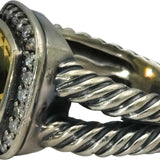 DAVID YURMAN Sterling Silver Diamond and Citrine Albion Ring 0.25CT Size 6