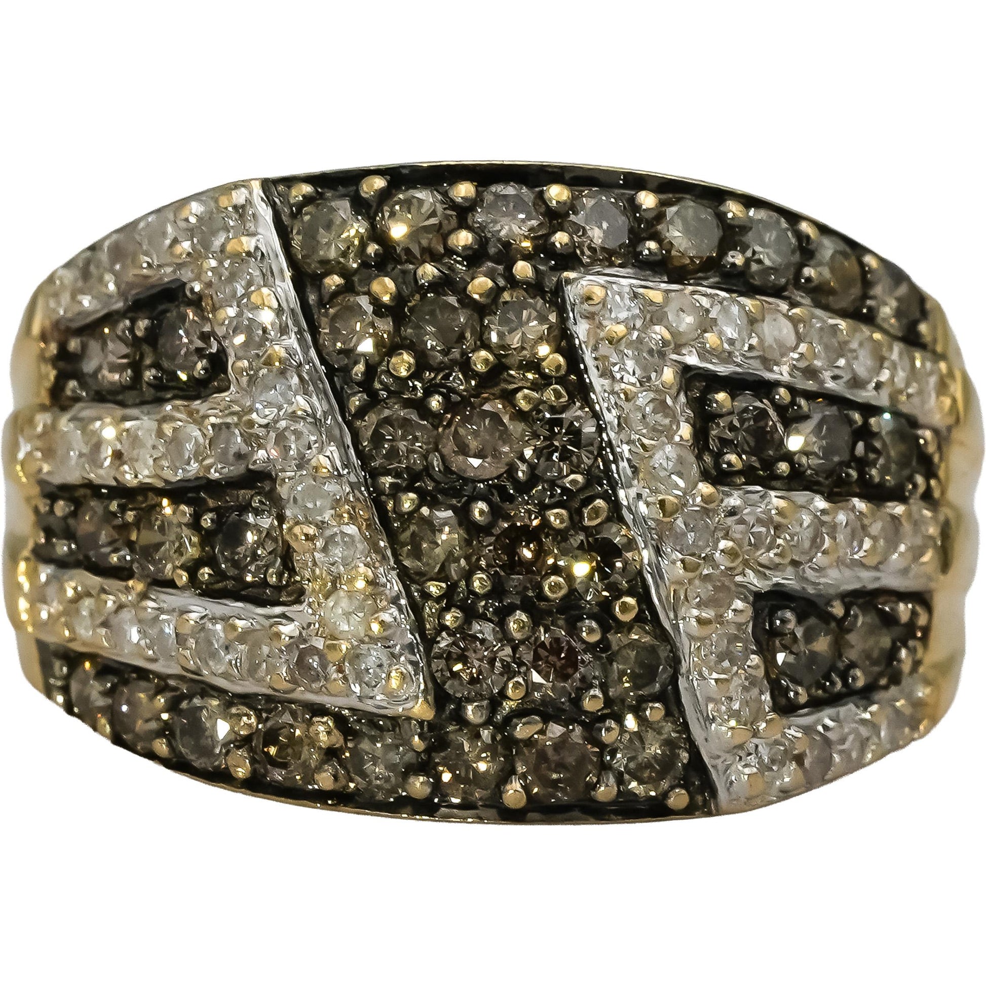 14k Yellow Gold Round Diamond Cluster Ring 0.75CT Size 6.25