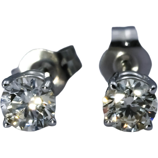 14k White Gold Round Diamond Stud Earrings 0.61CT