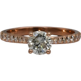 14k Rose Gold Diamond Engagement Ring 1.0CT w/ 0.75CT Center Size 7