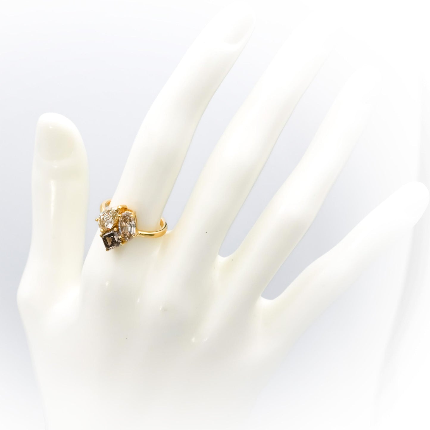14k Yellow Gold VS Mixed Cuts Diamond Cocktail Ring 3.10CT Size 6.5