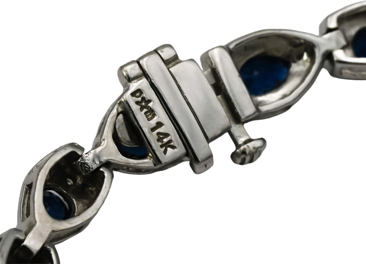 14k White Gold Diamond and Sapphire Formal Necklace 9.75CT