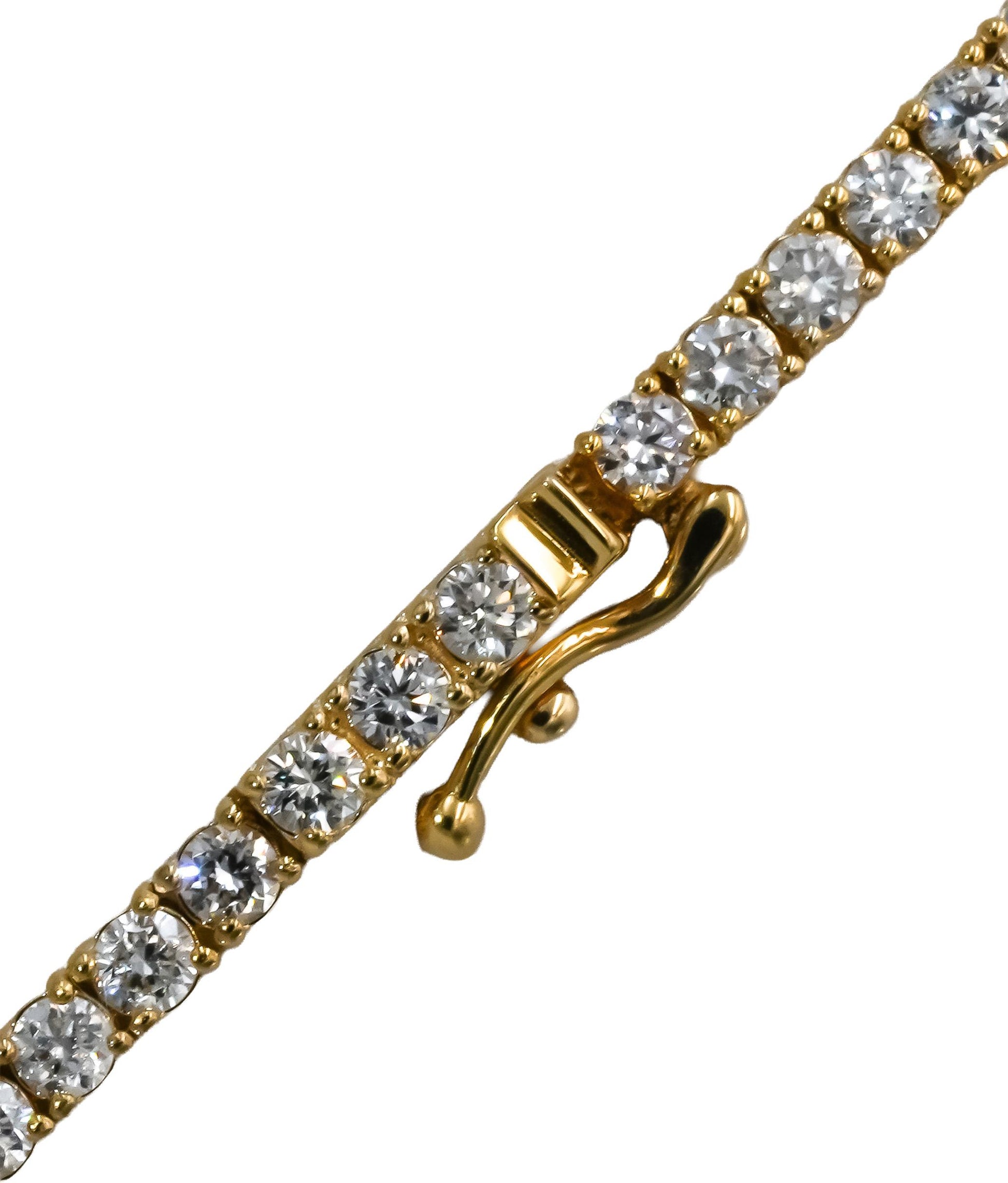 14k Yellow Gold Round Diamond Graduated Riviera Necklace 8.51CT