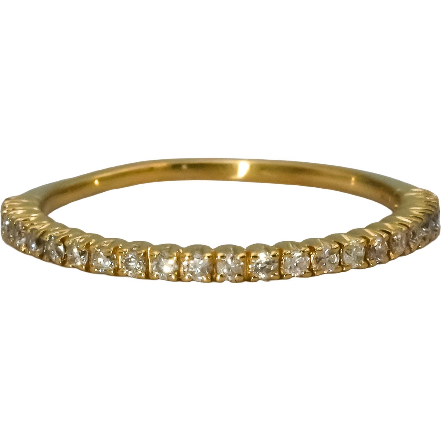 14k Yellow Gold VS Round Diamond Half Eternity Band Ring 0.25CT Size 6.75