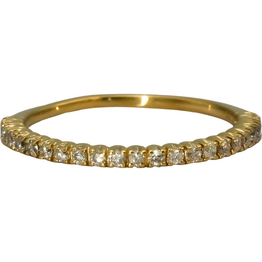 14k Yellow Gold VS Round Diamond Half Eternity Band Ring 0.25CT Size 6.75