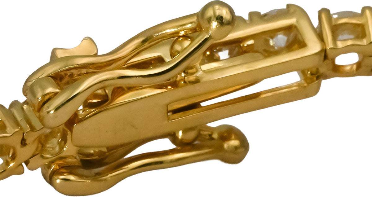 14k Yellow Gold VS1-VS2/D-F Lab-Grown Diamond Tennis Bracelet 3.49CT
