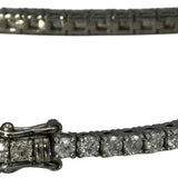 Platinum Round Cut Diamond Tennis Bracelet 3.35CT