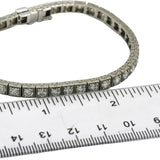 Vintage Platinum VS Diamond Tennis Bracelet w/ Scroll Etching Sides 6.67CT
