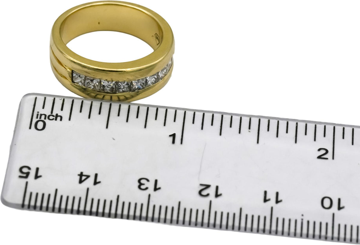 14k Yellow Gold VS Princess Cut Channel Set Diamond Band Ring 1.0CT Size 7