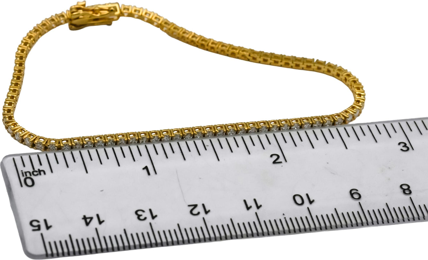 14k Yellow Gold VS Round Diamond Tennis Bracelet 1.78CT